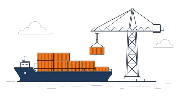 Container ship and dock crane